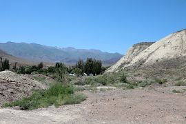 View of the valley of the gorge at the exit to Issyk-Kul