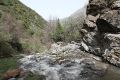 The river at the base of the waterfall